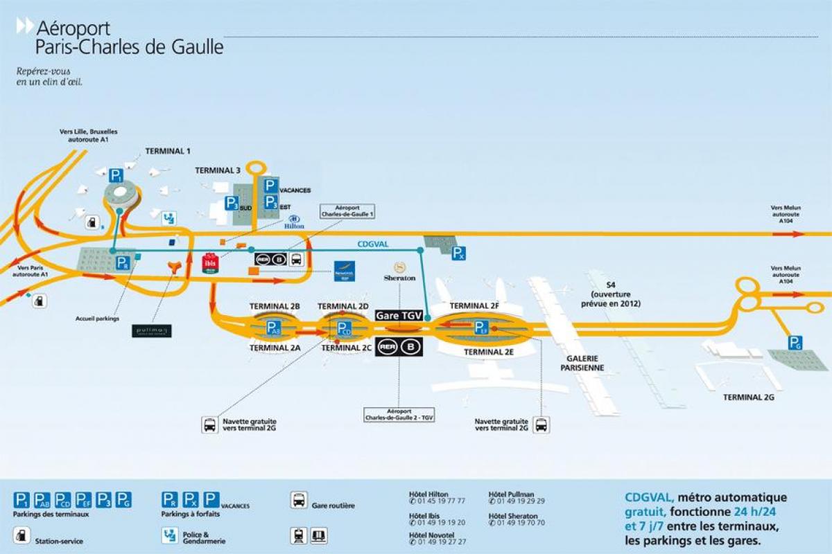 מפה של Charles de Gaulle airport