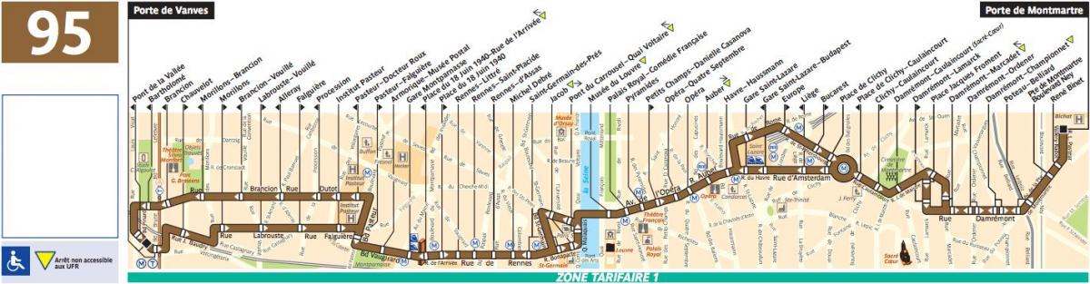 מפה של האוטובוס פריז קו 95
