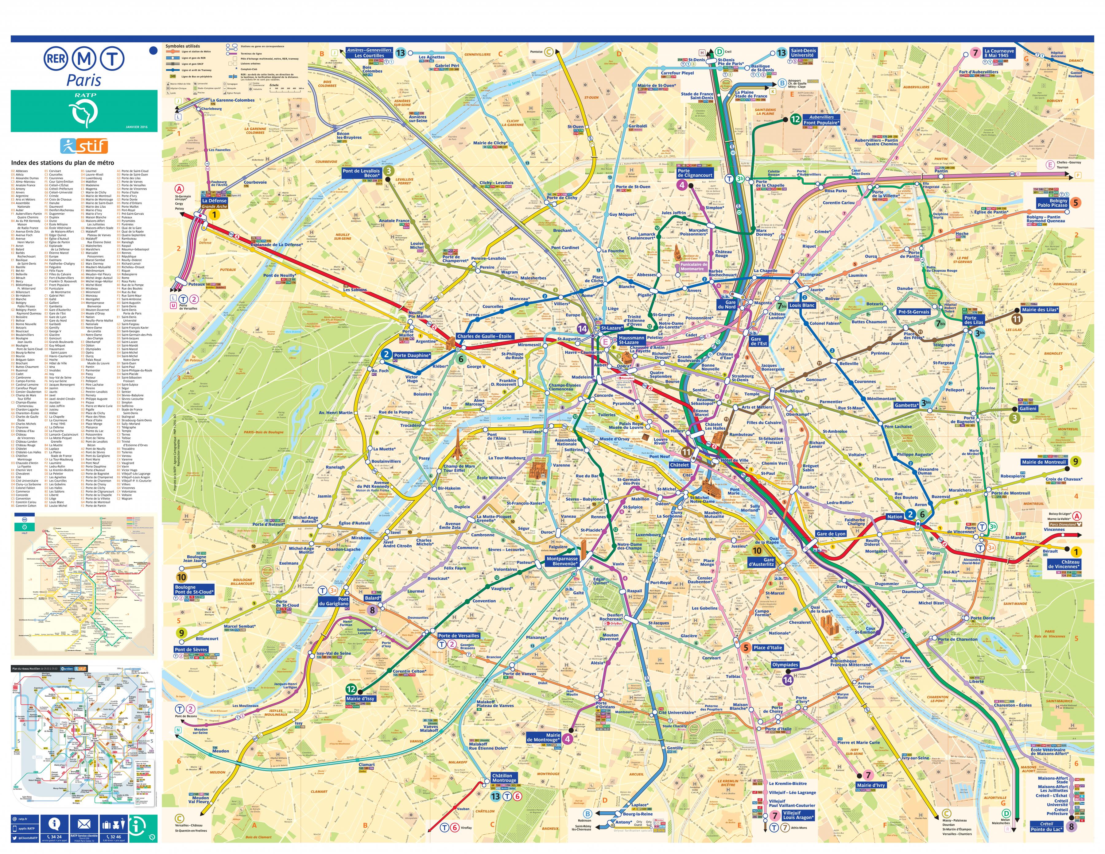 RATP metro map - המפה של RATP מטרו (צרפת)