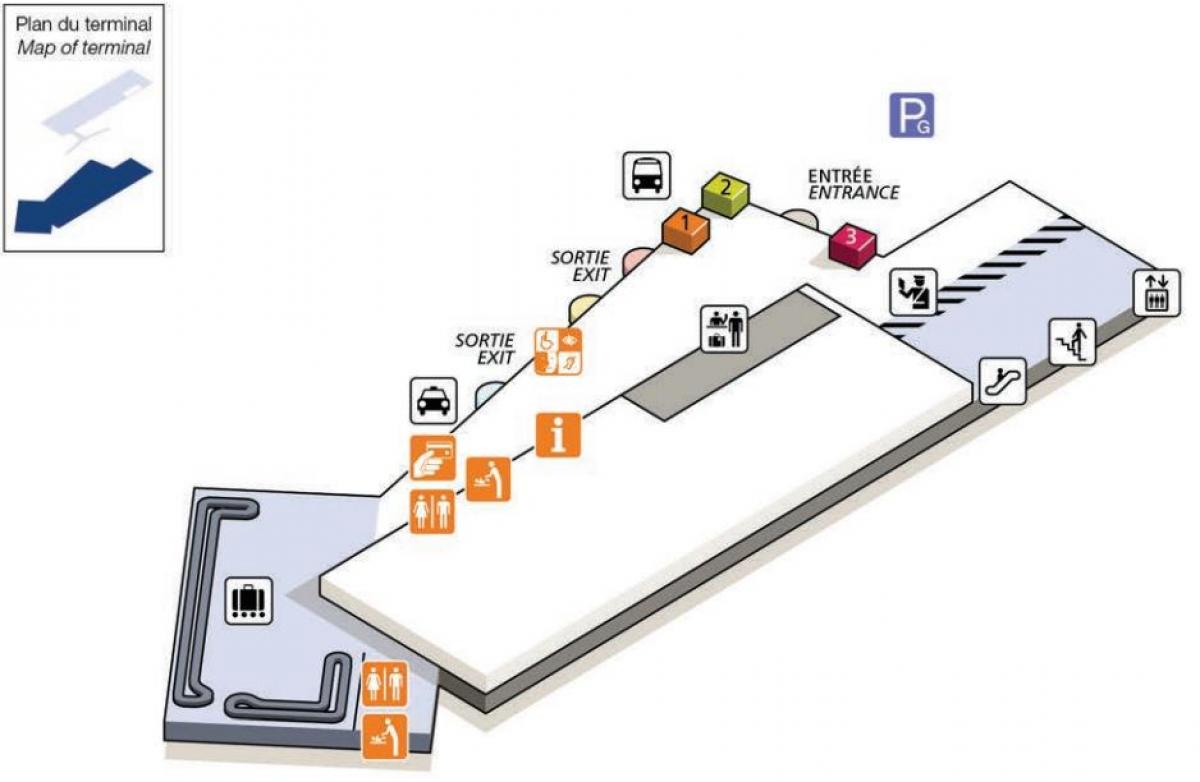 מפה של CDG airport terminal 2G