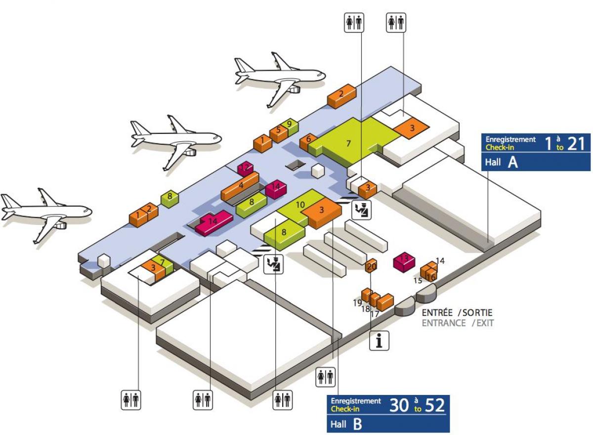 מפה של CDG airport terminal 3