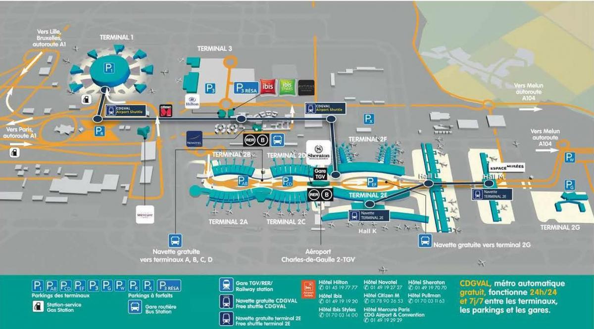 מפה של CDG airport