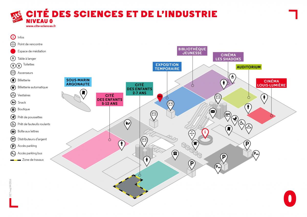 מפה של Cité des Sciences et de l ' Industrie