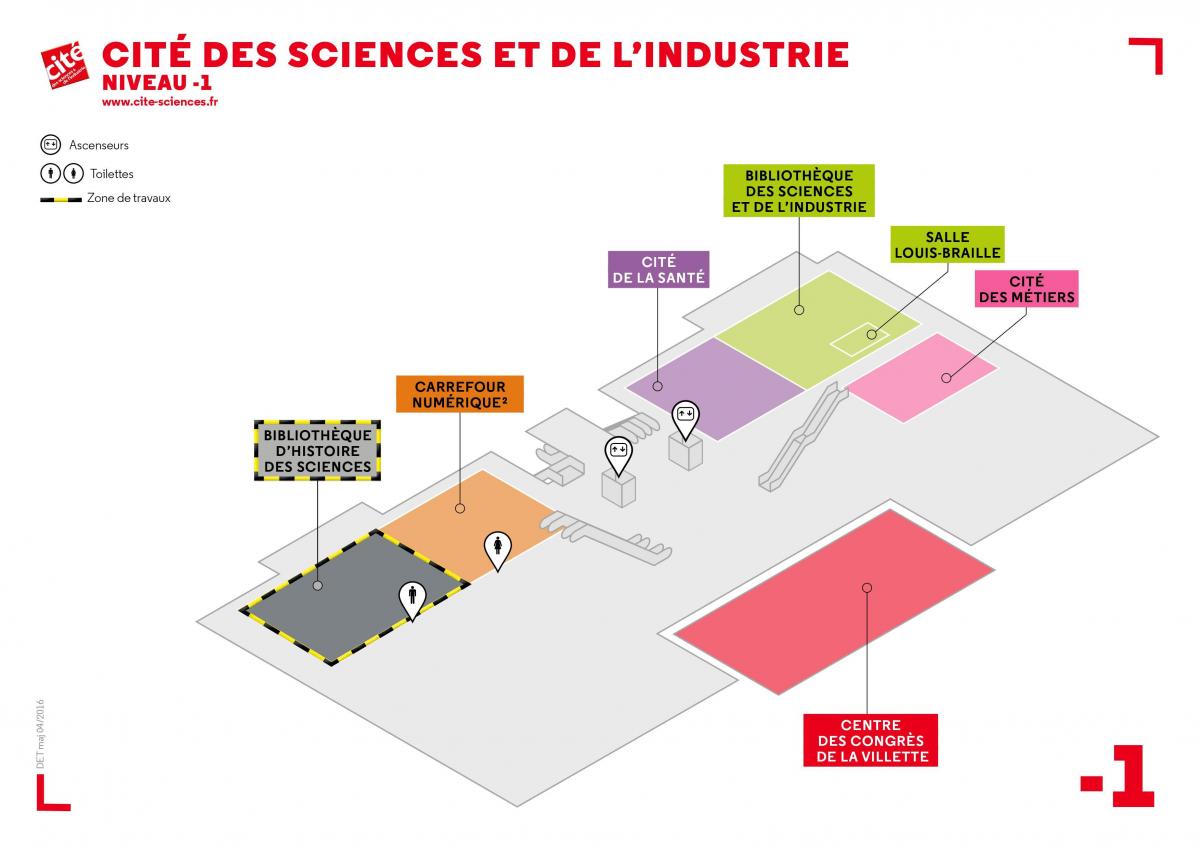 מפה של Cité des Sciences et de l ' Industrie רמה -1