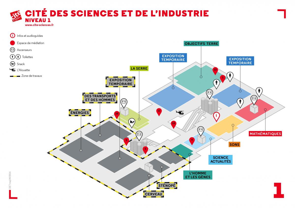 מפה של Cité des Sciences et de l ' Industrie רמה 1