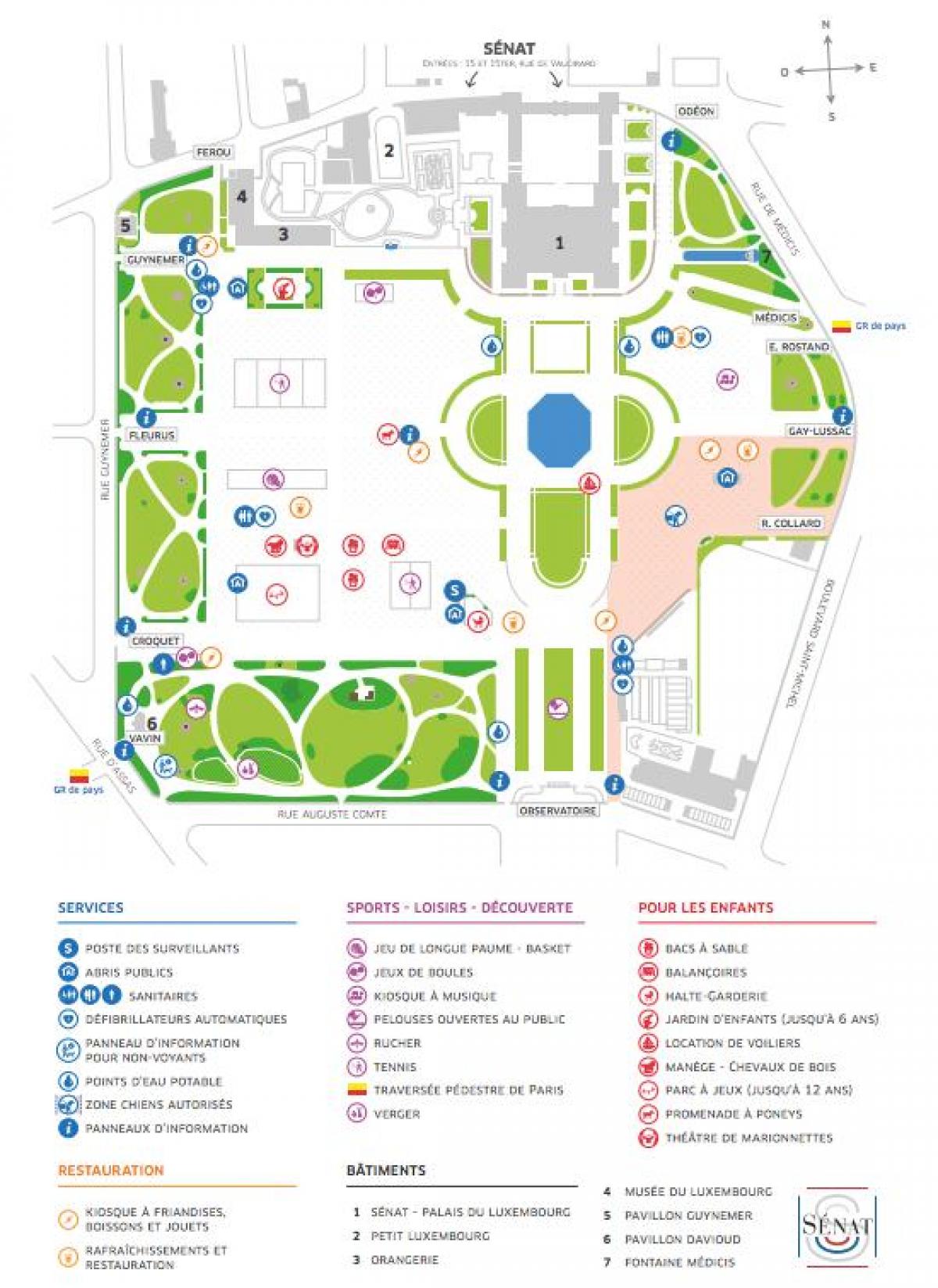 מפה של Jardin du Luxembourg