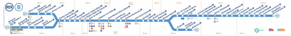 מפה של RER B