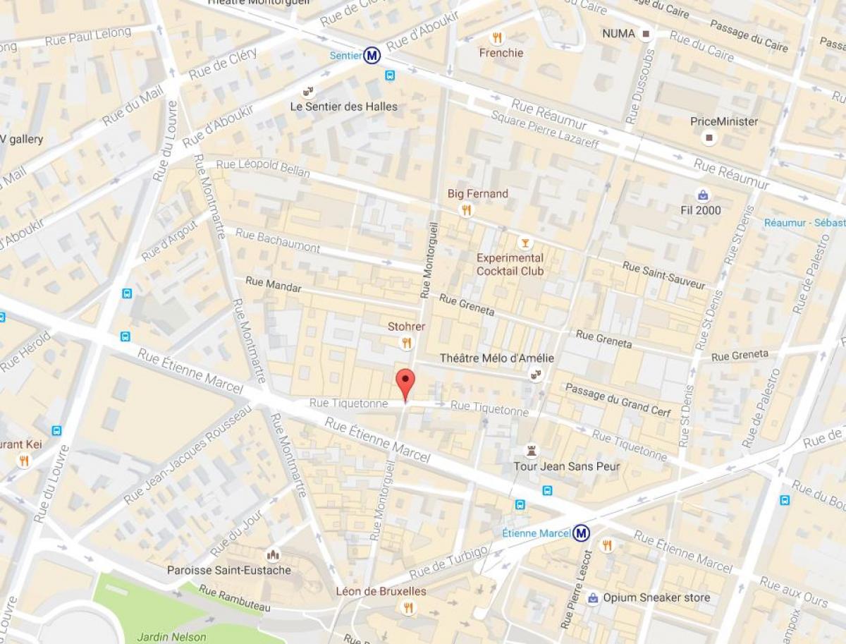 מפה של rue Montorgueil