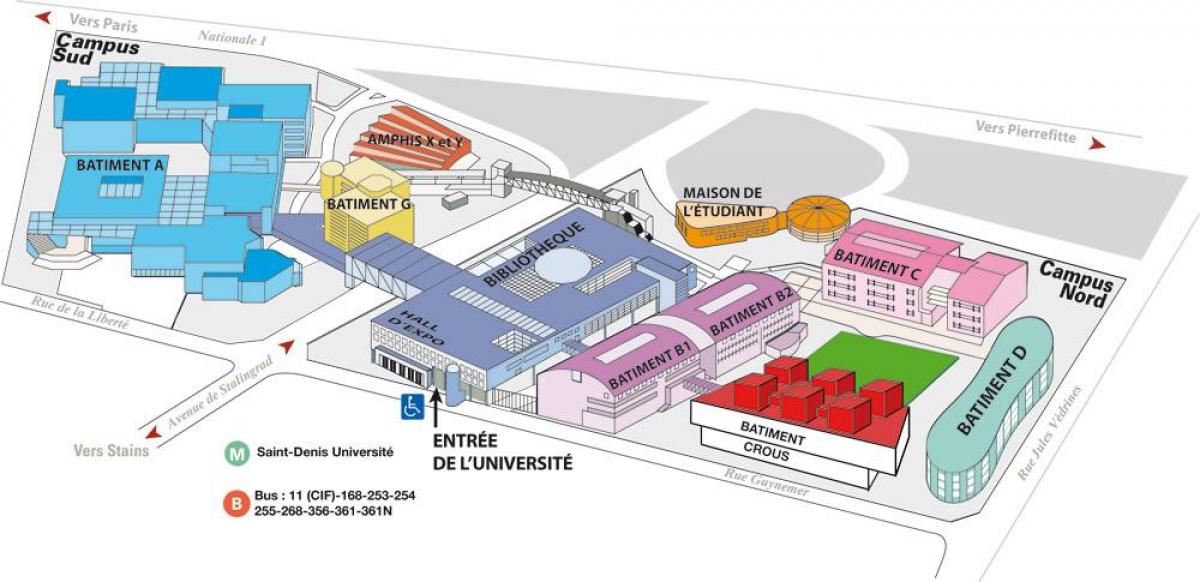 מפה של אוניברסיטת פריז 8