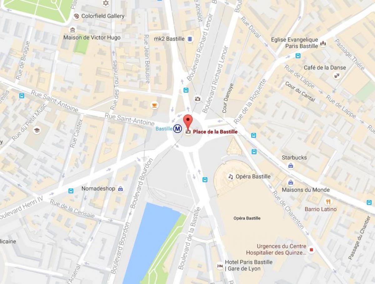 מפה של Place de la Bastille