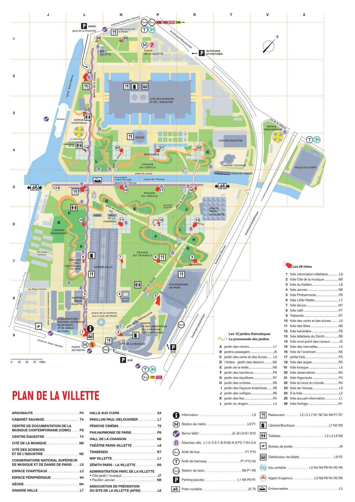 מפה של פארק דה לה וילט