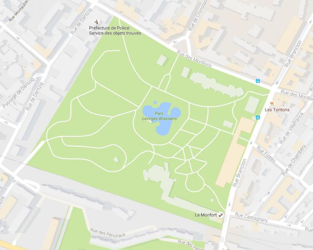 מפה של פארק ז ' ורז ' -Brassens