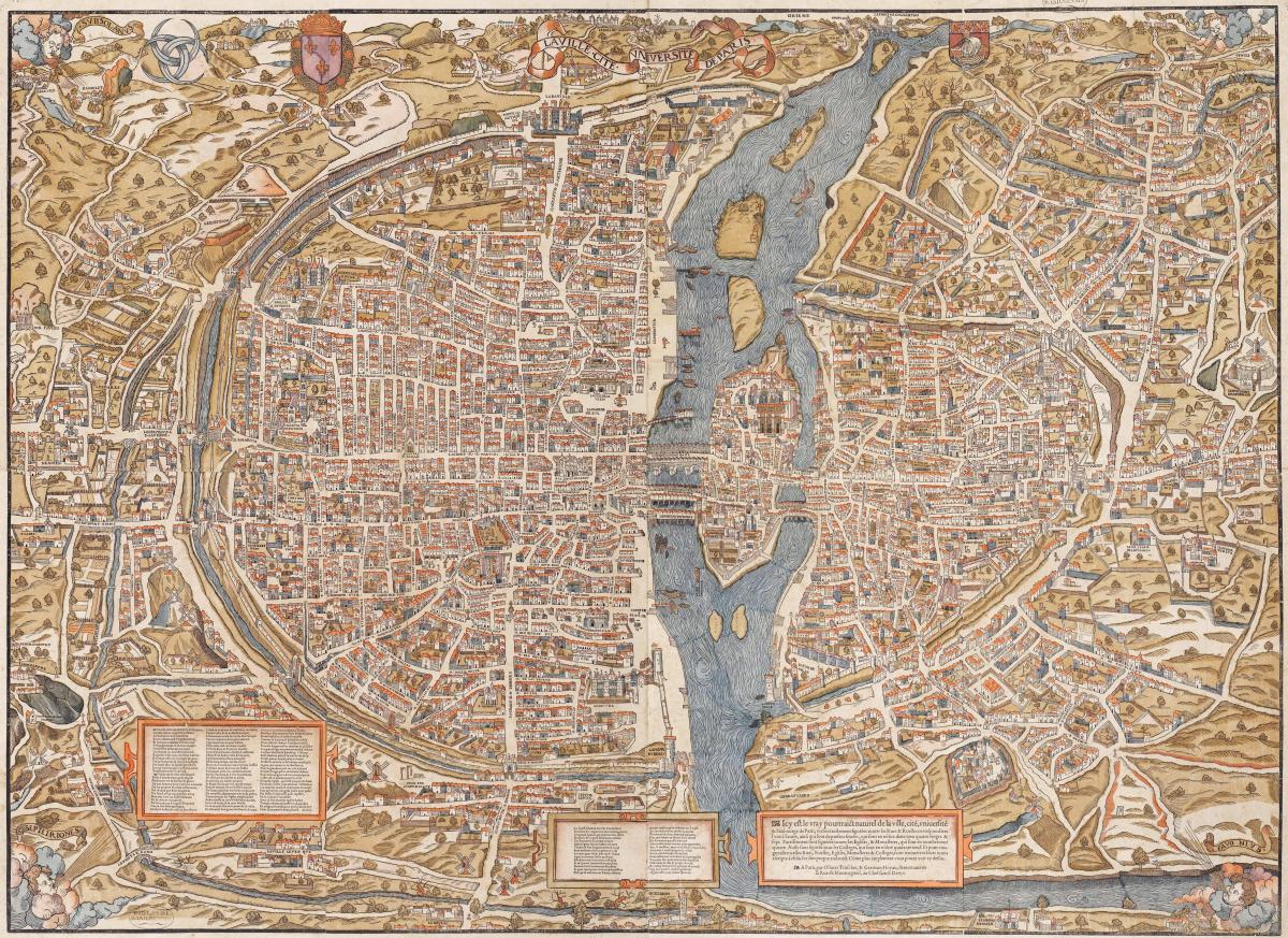 מפה של פריז הישנה.