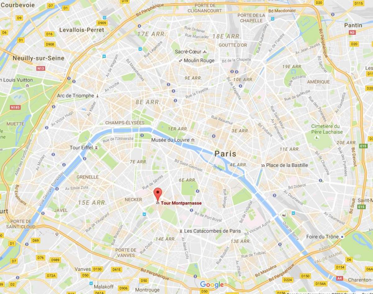 המפה של ה-Tour Montparnasse