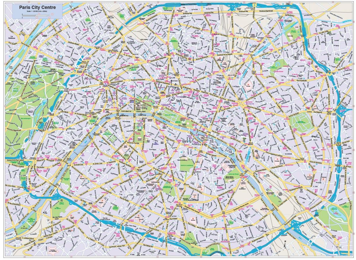 מפה של פריז למרכז העיר