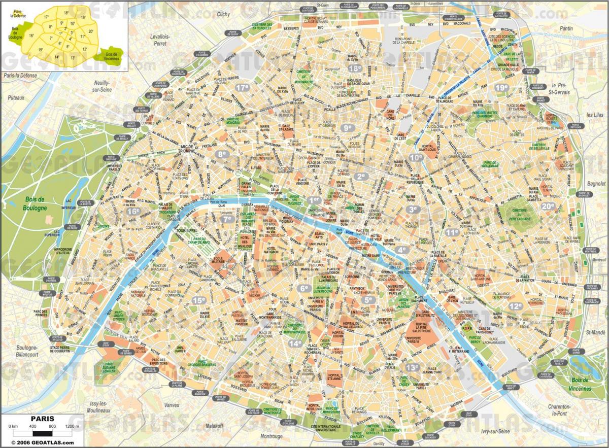 מפת הרחובות של פריז