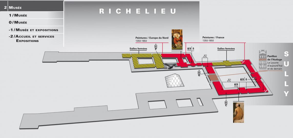 מפה של מוזיאון הלובר רמה 2