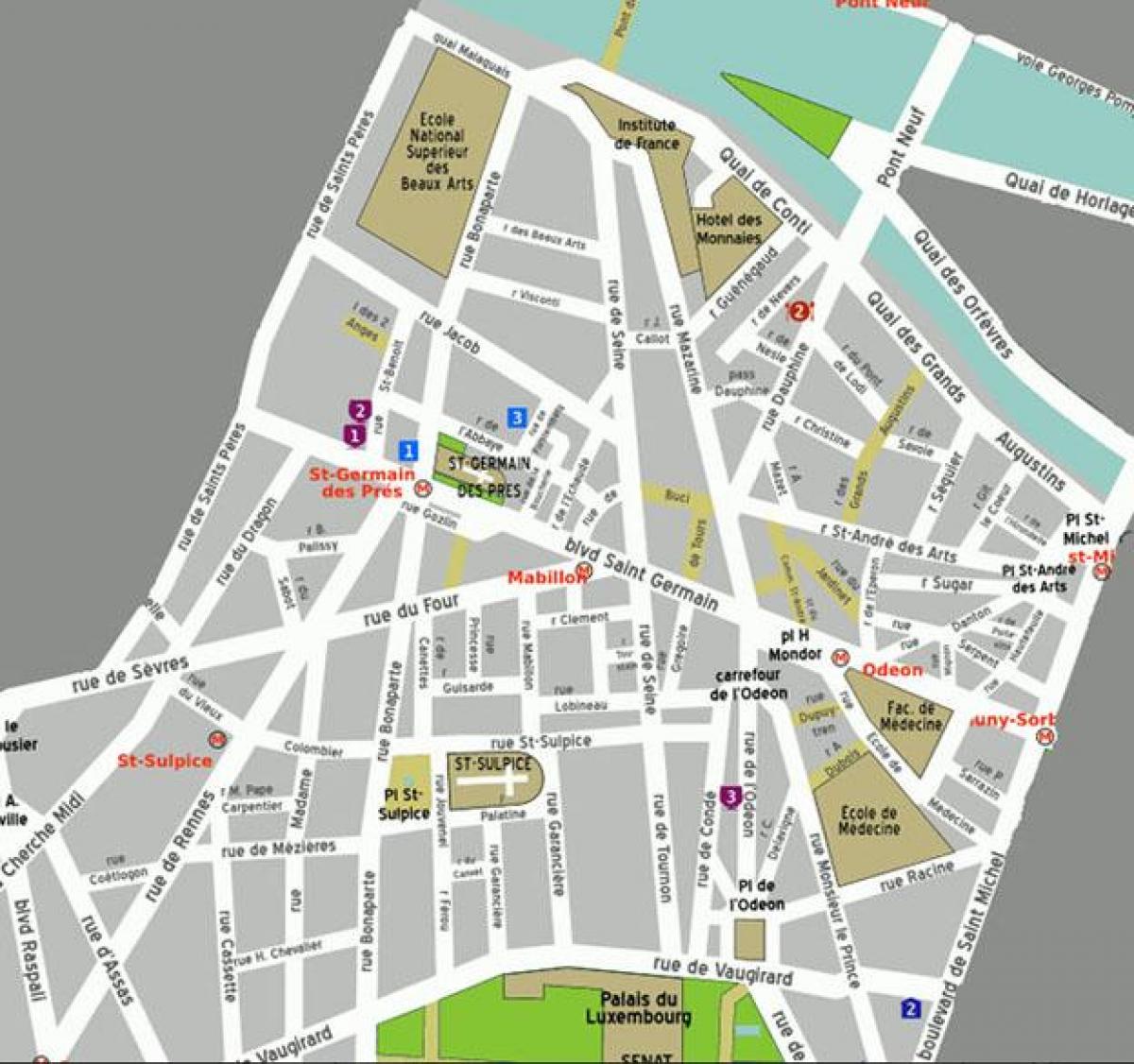 מפה של מחוז Saint-Germain-des-Pres