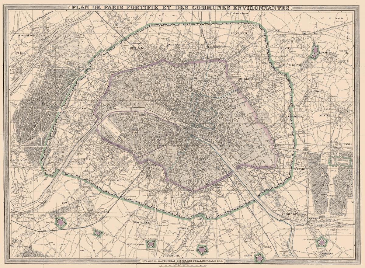 מפה של פריז 1850