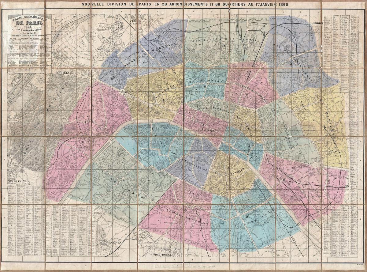 מפה של פריז 1860