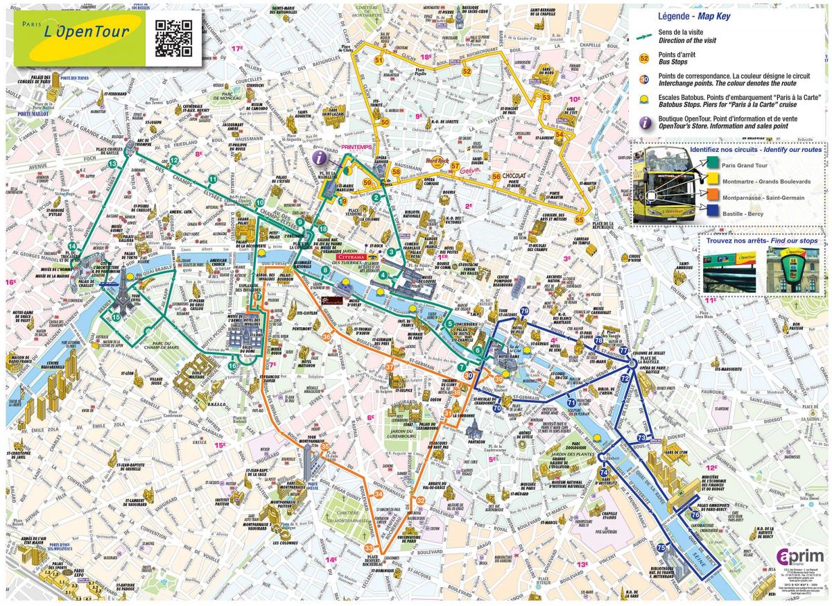 מפה של פתח סיור פריז