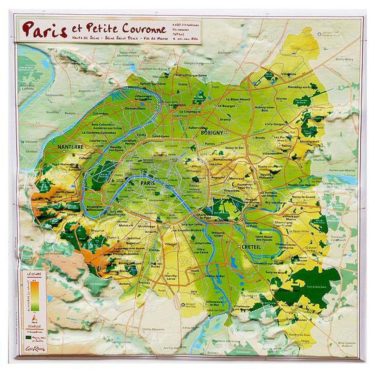 מפת תבליט של פריז