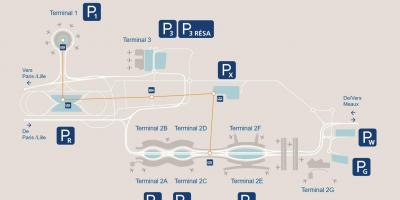 מפה של CDG airport חניה