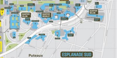 מפה של La Défense בדרום הטיילת