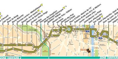מפה של האוטובוס פריז קו 57