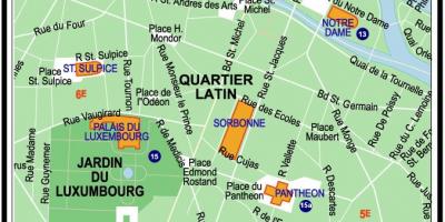 מפה של הרובע הלטיני של פריז