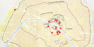 מפה של חומות העיר של פריז
