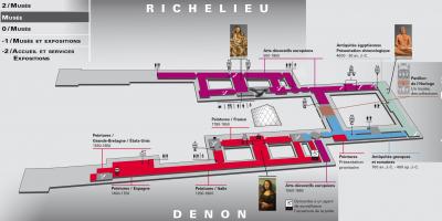 מפה של מוזיאון הלובר רמה 1
