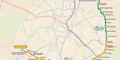 מפה של פריז Tramways