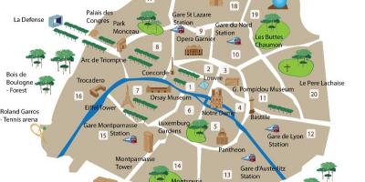מפה של פריז התיירות
