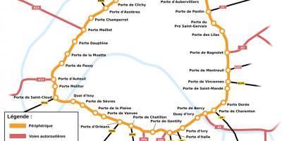 מפה של שדרות Périphérique