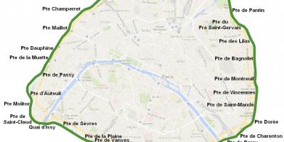 מפת שערי העיר של פריז